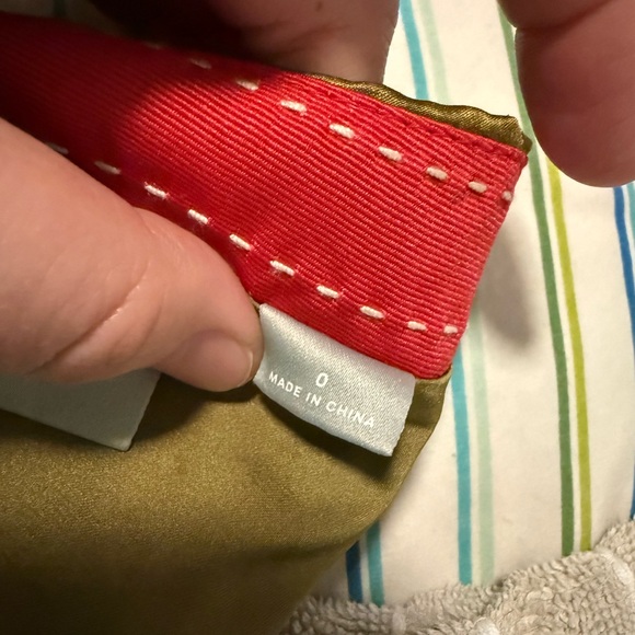 Mauve Olive Green Embroidered A-Line Midi Skirt with Red Trim - Picture 4 of 8